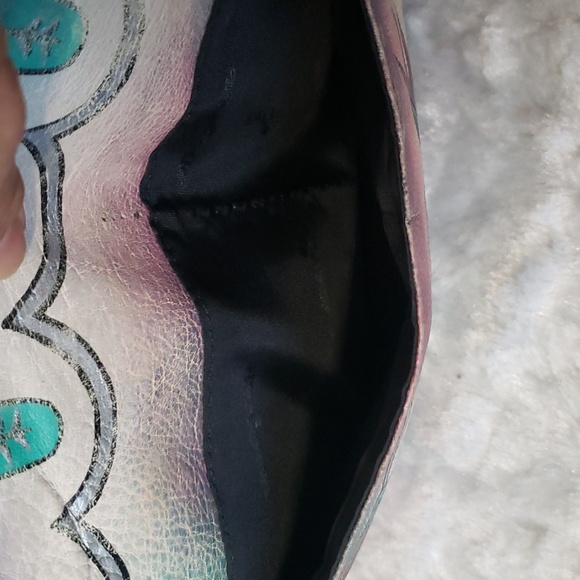 Anuschka Hand Painted Genuin Leather Hobo Shoulder Bag in Paisley Floral Print . - Picture 11 of 16